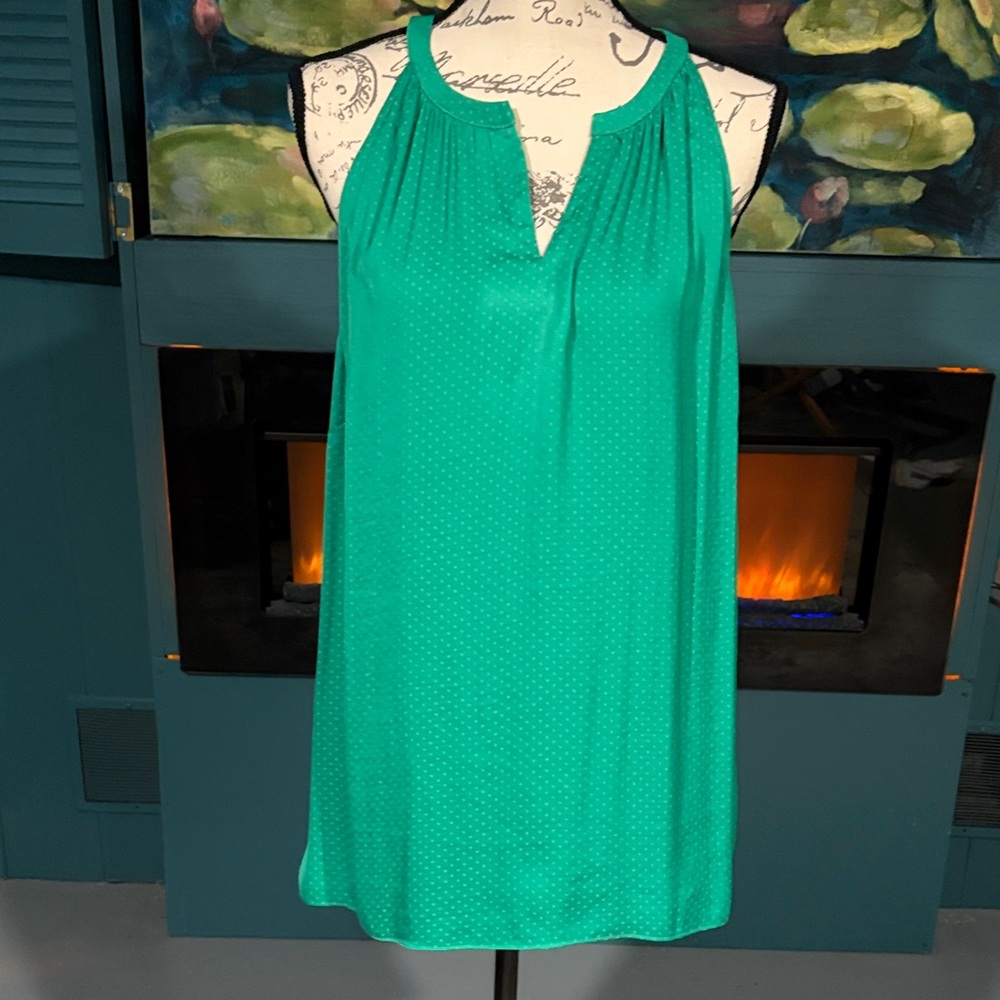 CAbi Green Sleeveless Blouse